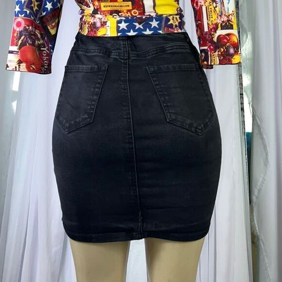 WAX JEAN Button Front Denim Pencil Skirt -US S - Picture 5 of 6